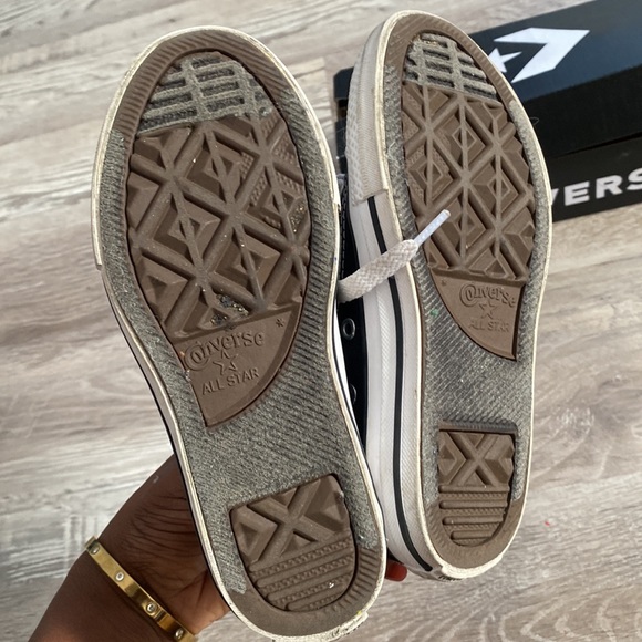 Boys black and white All star high top converse - Picture 6 of 9